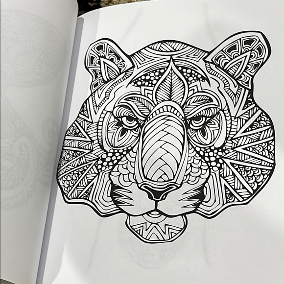 Awesome Animals Adult Coloring Book Stress Management NWT - Picture 10 of 16